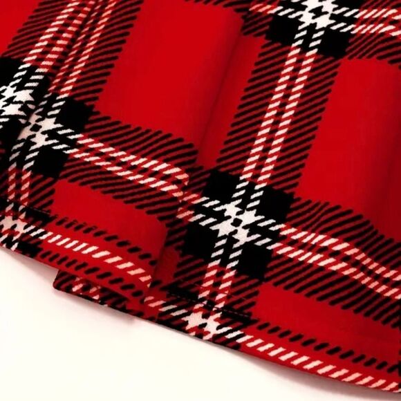 🎁3/$30🎁 Little Red Plaid Pleat Dress Cosplay Dress-Up Sexy Bamdeau Mini - Picture 2 of 8